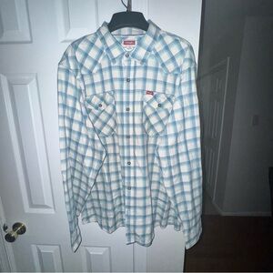 Wrangler® Men's Slim Fit Long Sleeve Woven Twill Shirt Size XL NWT